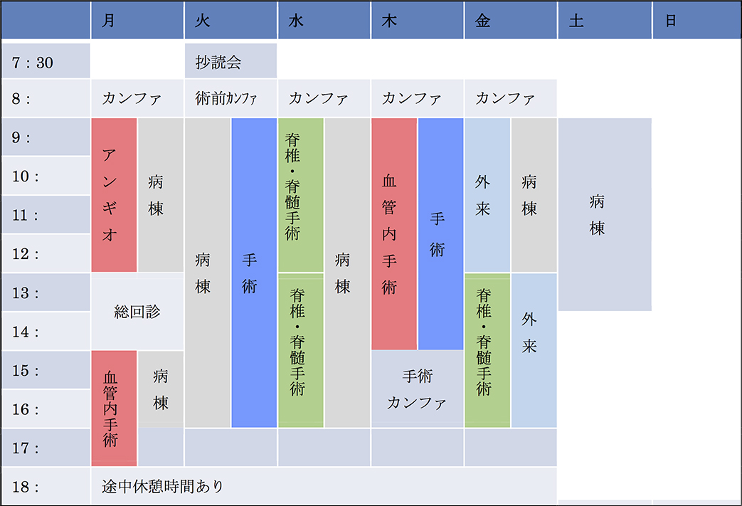週間スケジュール