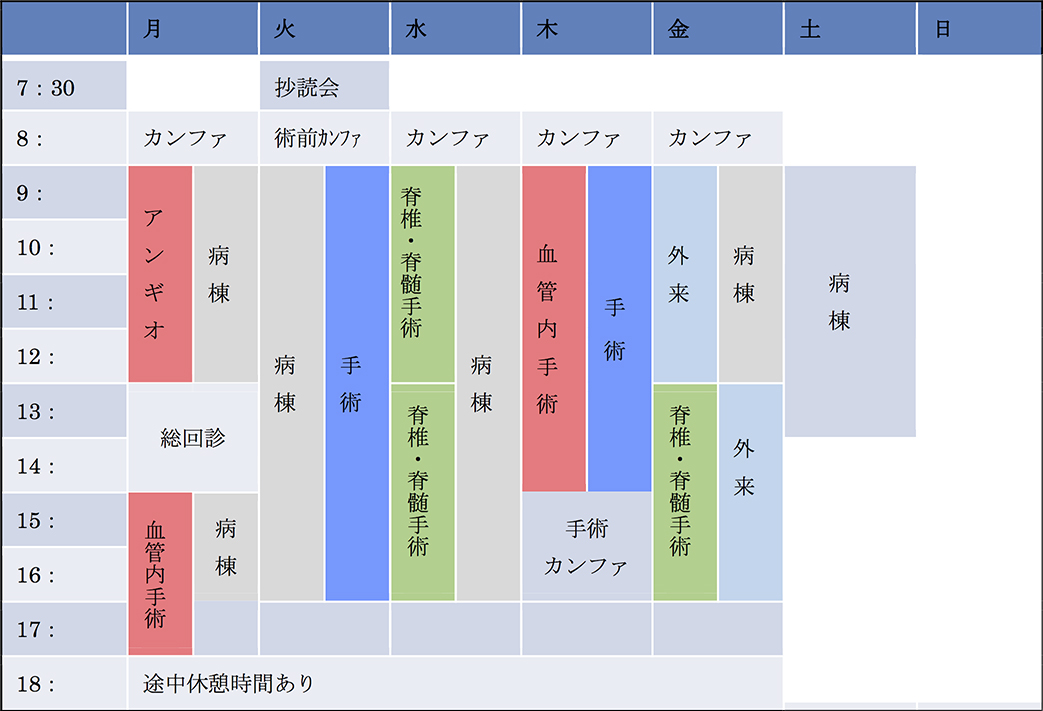 週間スケジュール